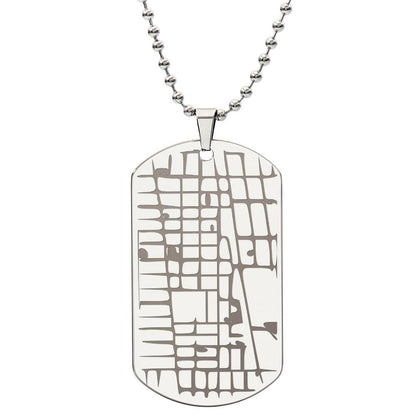 "The Place We Met" - Custom Map Engraved Dog Tag