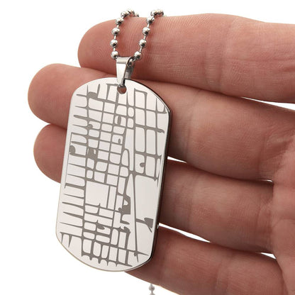 "The Place We Met" - Custom Map Engraved Dog Tag