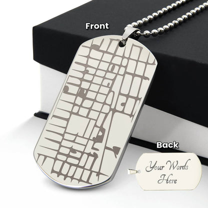 "The Place We Met" - Custom Map Engraved Dog Tag