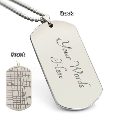 "The Place We Met" - Custom Map Engraved Dog Tag