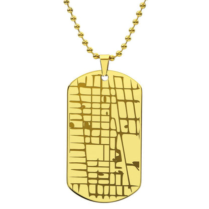 "The Place We Met" - Custom Map Engraved Dog Tag