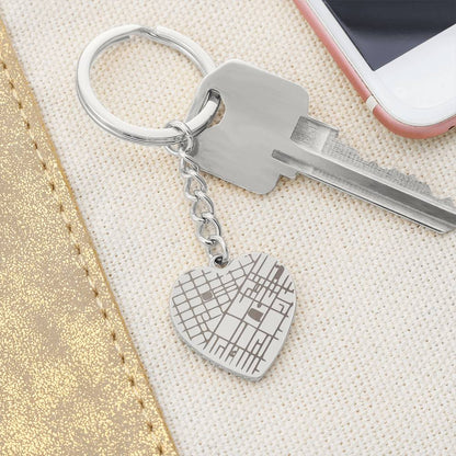 Our Special Place: Personalized Map & Heart Keychain
