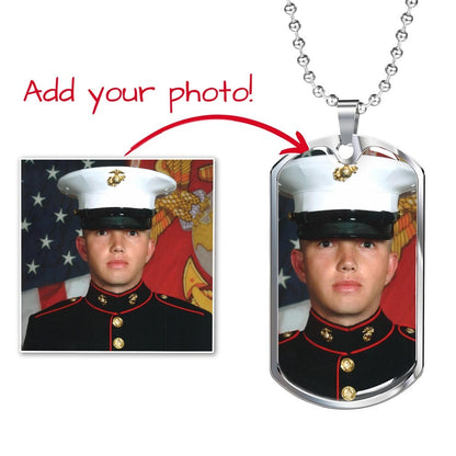 "Always in My Heart" – Custom Photo Dog Tag Necklace