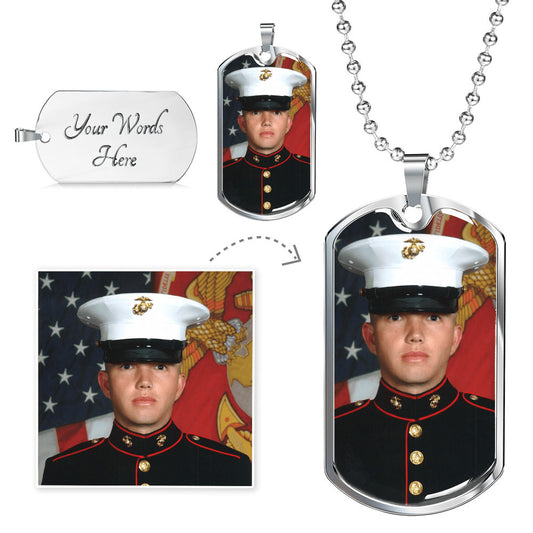 "Always in My Heart" – Custom Photo Dog Tag Necklace
