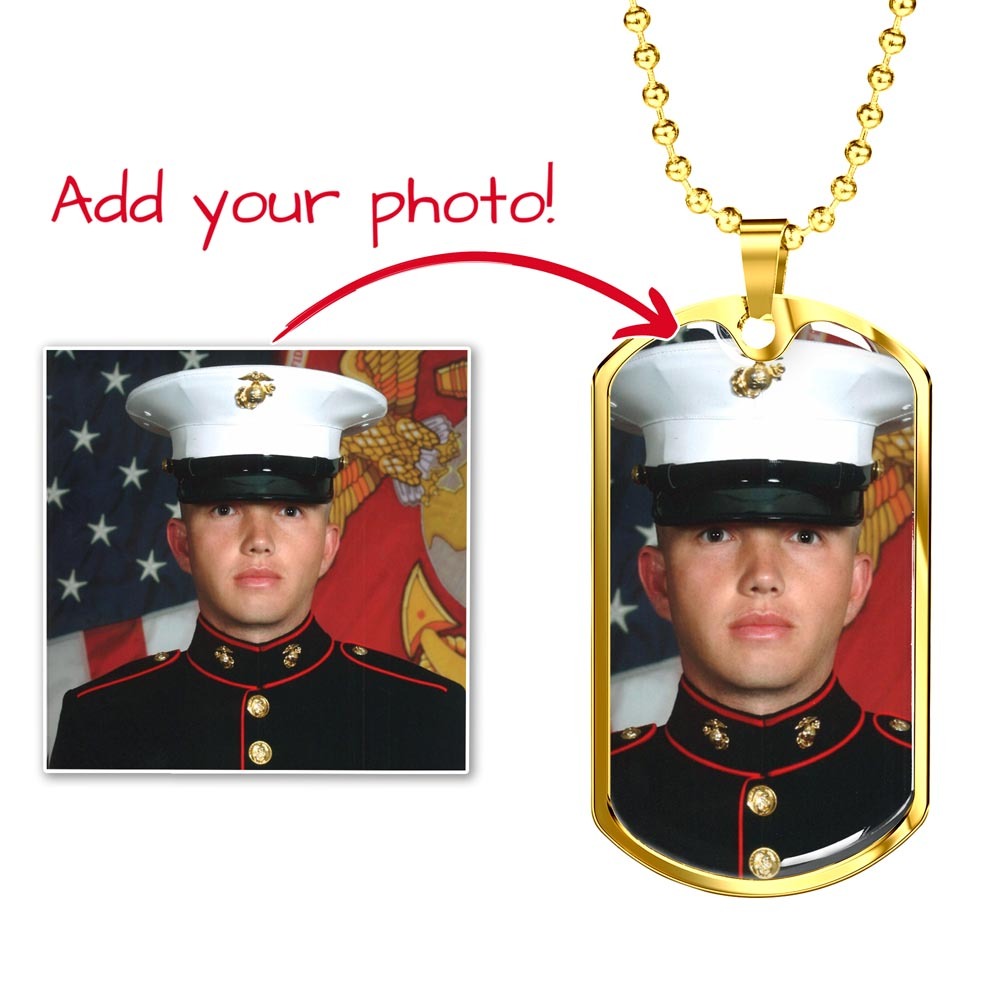 "Always in My Heart" – Custom Photo Dog Tag Necklace