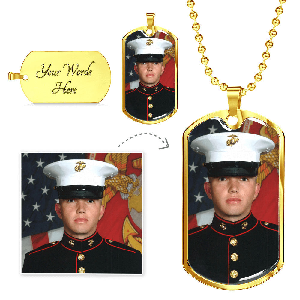 "Always in My Heart" – Custom Photo Dog Tag Necklace