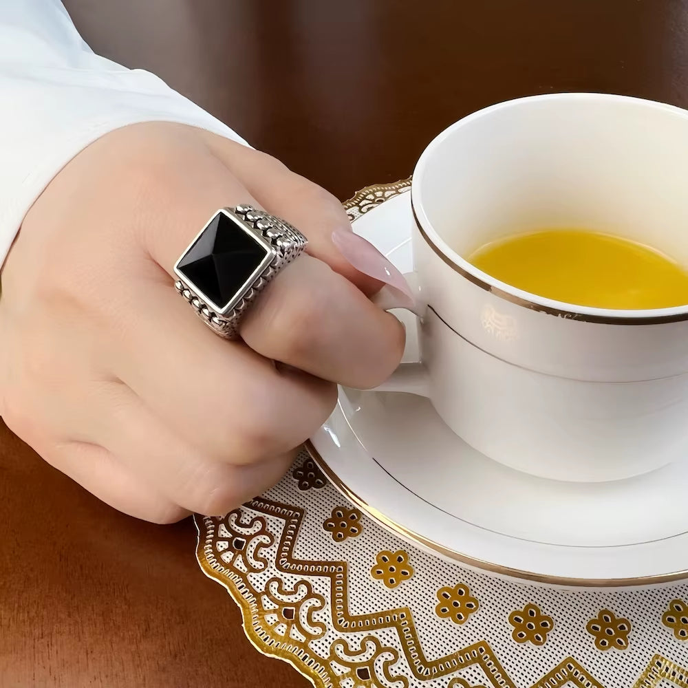 Cocktail Ring Ethno Skulls Black Europe Style Fine Jewelry for Men & Women Brand New Gift in 925 Sterling Silver