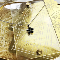 Necklace Black Petals Flower Summer Brand New Romantic Fine Jewelry Europe 925 Sterling Silver Gift for Women