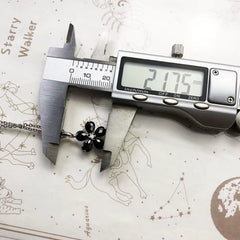 Necklace Black Petals Flower Summer Brand New Romantic Fine Jewelry Europe 925 Sterling Silver Gift for Women