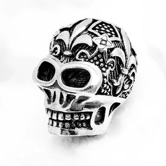 Beads Fleur-De-Lis Lily Skull Rebel Street 925 Silver Europe Karma Jewelry Accessories